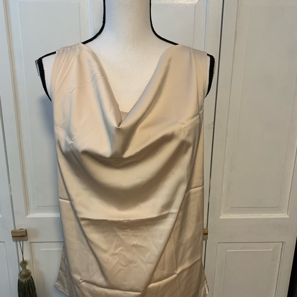 Elegant Cream Sleeveless Top